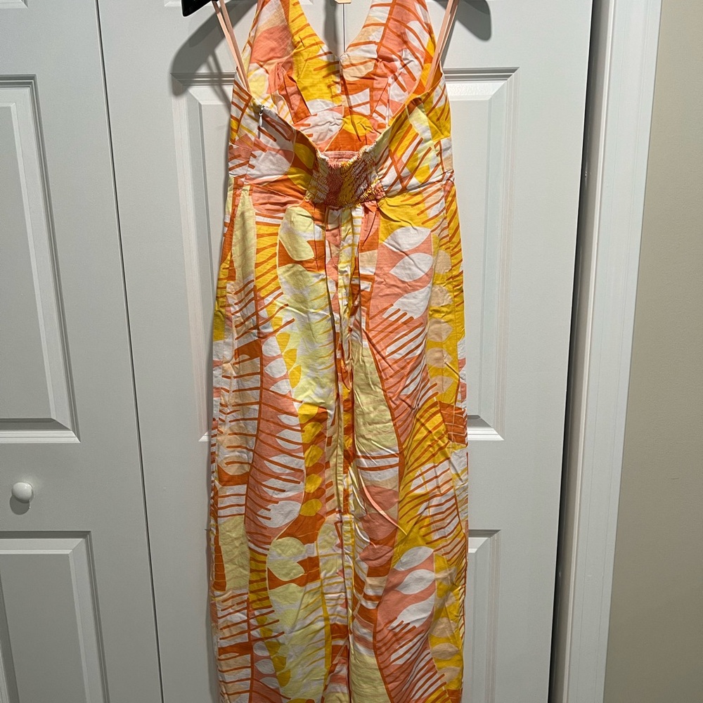 Tori Richard Yellow, Orange & Coral Printed Dress - Picture 4 of 5